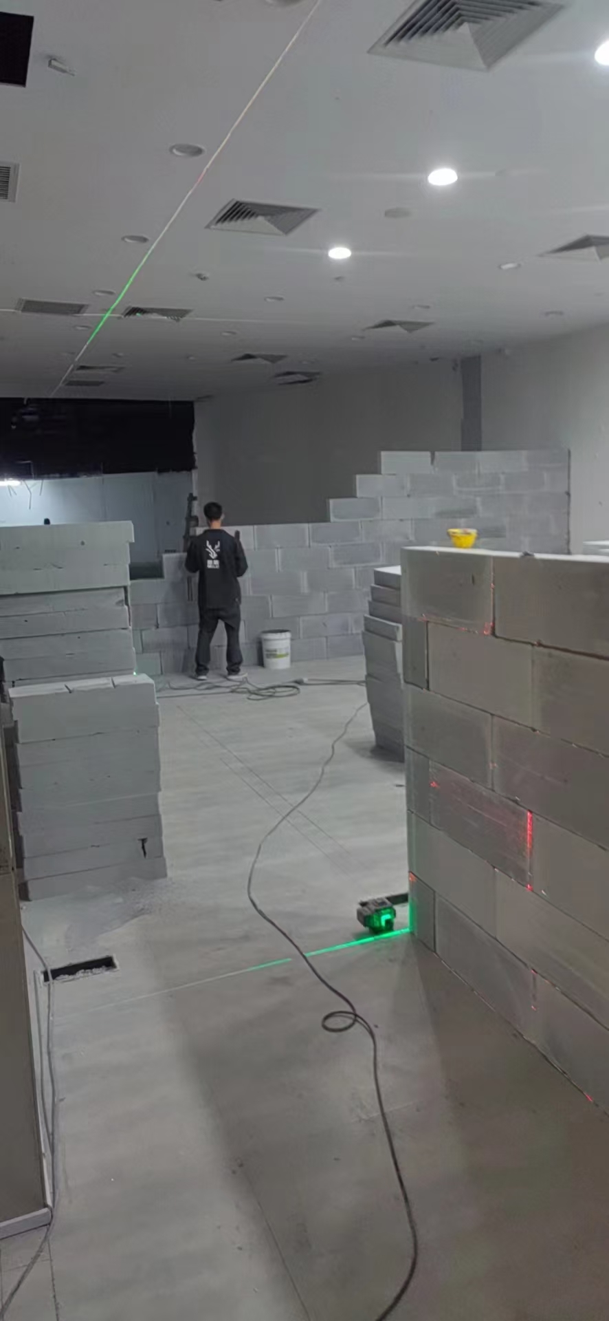 泡沫砖隔墙施工展示